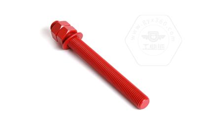  304不锈钢A2-70红色双倒角牙棒B级DIN976B-1